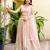 light Peach Net Lehenga