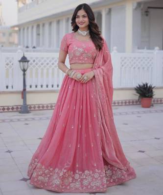 Pink Silk Lehenga set 1