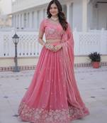 Pink Silk Lehenga set