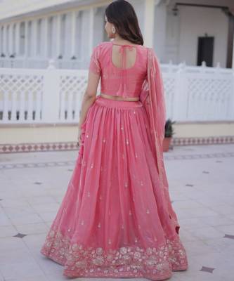 Pink Silk Lehenga set 2