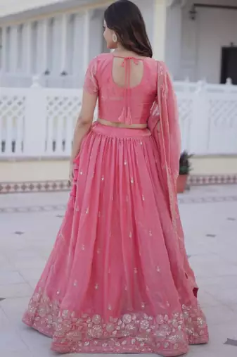 Pink Silk Lehenga set