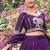 Purple Silk Embroidered Lehenga-free-size