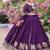 Purple Silk Embroidered Lehenga-free-size