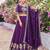 Purple Silk Embroidered Lehenga-free-size