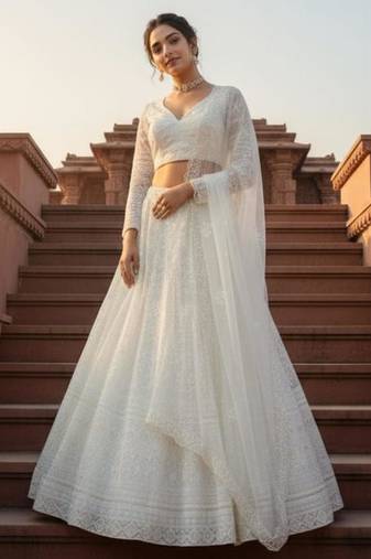 White  Lehenga Set
