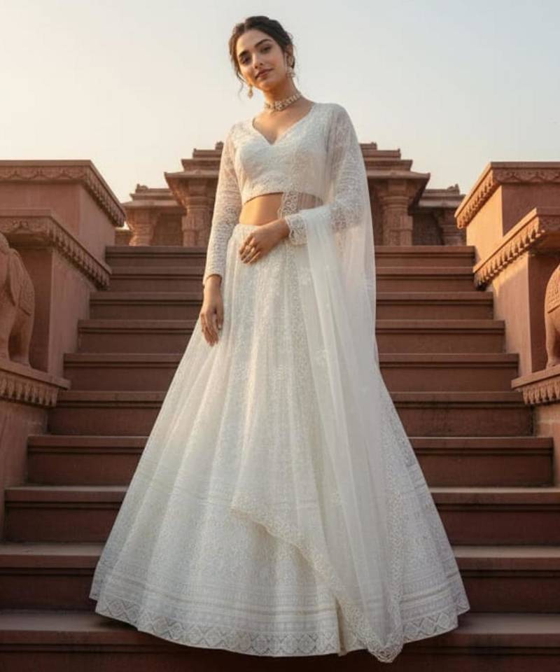 White  Lehenga Set