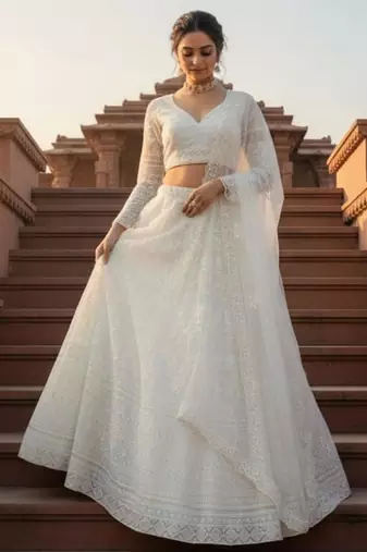 White  Lehenga Set