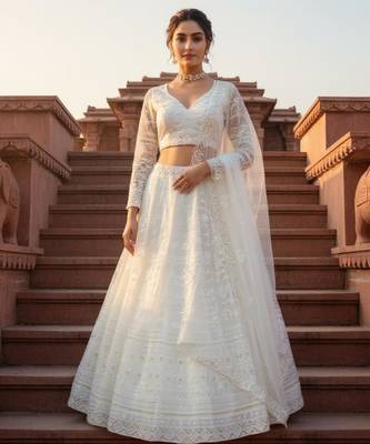 White  Lehenga Set 3