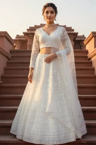 White  Lehenga Set