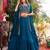 Teal Blue silk-blend Lehenga-free-size