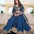 Dark Blue Silk Lehenga-free-size