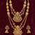 Traditional matte gold lakshmi temple Necklace :: set with ruby & emerald stones