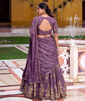 Light purple silk-blend Lehenga 2
