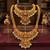 Antique gold-plated traditional indian temple haram & choker set with jhumka earrings - statement bridal jewelry