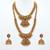 Exquisite handcrafted antique gold temple jewelry set - short choker, long haram & jhumka earrings