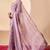 lavendar digital floral print chiffon festive ethnic saree with blouse