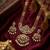 Handcrafted traditional gold-plated temple jewelry set | ethnic bridal lakshmi Necklace :: & earrings for women