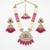 Long pearl mala golden rainbow diamond studded jumkee tikka Necklace :: set