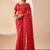 Red digital kalamkari print cotton silk festive elegent saree with blouse