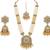 Long pearl mala golden rainbow diamond studded jumkee tikka Necklace :: set