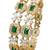 Exquisite emerald & diamond gold-plated floral kada bangles - handcrafted ethnic jewelry for weddings