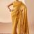 yellow digital floral print chiffon festive ethnic saree with blouse