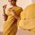 yellow digital floral print chiffon festive ethnic saree with blouse