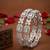 Exquisite emerald & diamond silver-plated floral kada bangles - handcrafted ethnic jewelry for weddings