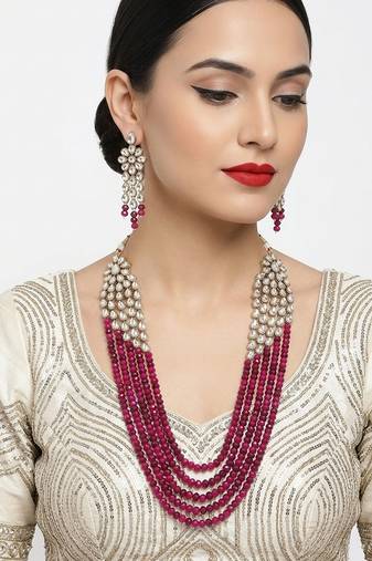 Luxury kundan multi crystal statement Necklace :: set | traditional indian wedding jewelry