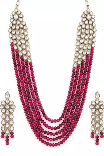 Luxury kundan multi crystal statement Necklace :: set | traditional indian wedding jewelry