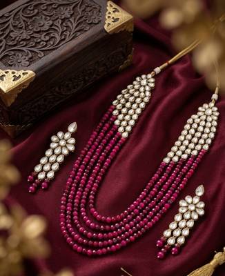 Luxury kundan multi crystal statement Necklace :: set | traditional indian wedding jewelry 3