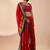 Red floral print georgette festive ethnic saree with blouse