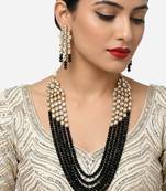 Luxury kundan black crystal statement Necklace :: set | traditional indian wedding jewelry