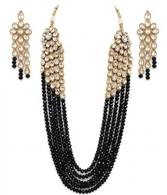 Luxury kundan black crystal statement Necklace :: set | traditional indian wedding jewelry 2