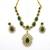 Elegant emerald green & gold-plated handcrafted indian bridal jewelry set - Necklace :: & earrings