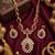 Elegant ruby & gold-plated handcrafted indian bridal jewelry set - Necklace :: & earrings