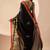 Black floral print georgette festive ethnic saree with blouse