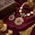 Elegant ruby- green & gold-plated handcrafted indian bridal jewelry set - Necklace :: & earrings