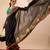 Black floral print georgette festive ethnic saree with blouse