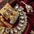 Kundan and mint bead traditional Necklace :: set for weddings | gold-plated handcrafted choker and jhumka earrings