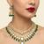 Grand kundan & emerald green bead Necklace :: set with jhumka earrings & maang tikka