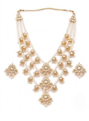 Traditional kundan & pearl layered Necklace :: set - handcrafted ethnic jewellery for weddings 4