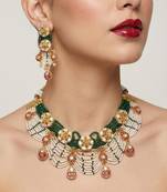 Exquisite kundan & pearl haar set: traditional gold-plated choker for weddings & festivals