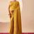 yellow digital print georgette festive ethnic saree with blouse