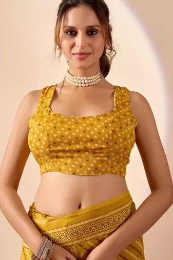 yellow digital print georgette festive ethnic saree with blouse