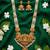 Antique gold-plated lakshmi temple Necklace :: set with green beads and jhumkas