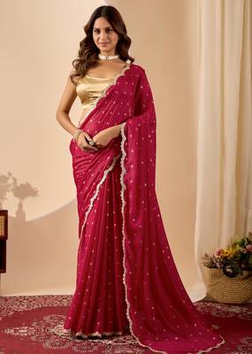 black dots print satin festive ethnic saree with blouse 1