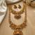 Handcrafted lakshmi temple jewellery set - traditional gold-plated long & short Necklace :: with jhumkas