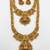 Handcrafted lakshmi temple jewellery set - traditional gold-plated long & short Necklace :: with jhumkas