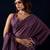 Purple geomatric print silk festive ethnic saree with blouse